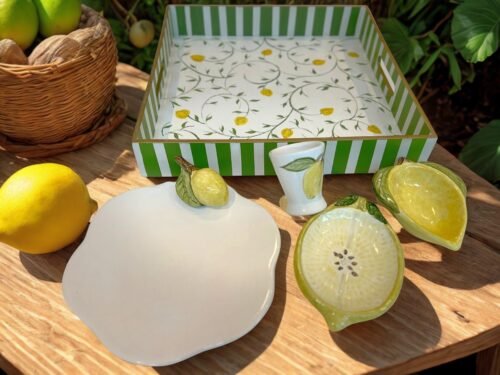 Kit com Bandeja tema Limão Siciliano