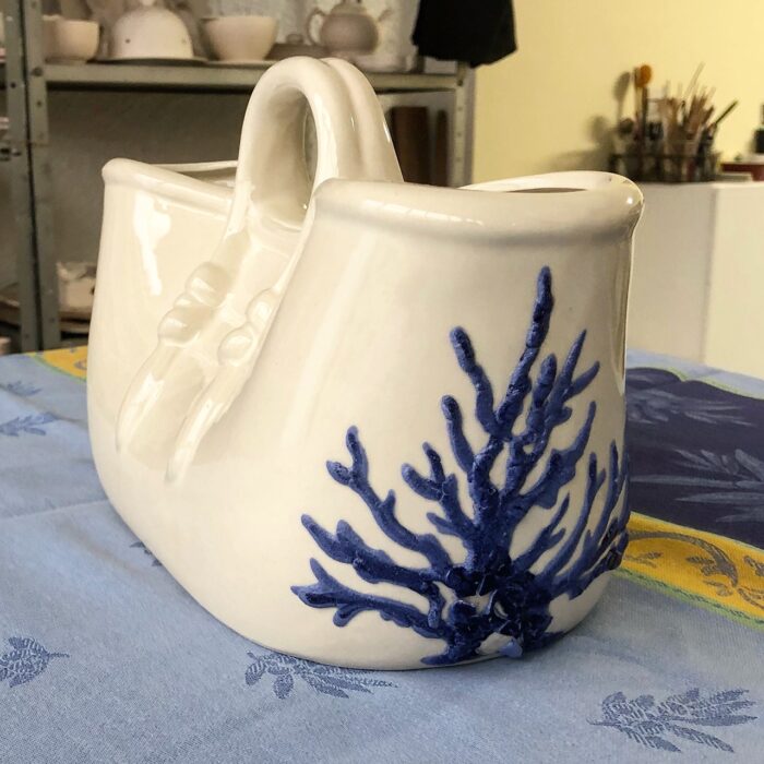 Cesta de Talheres com Coral na Lateral