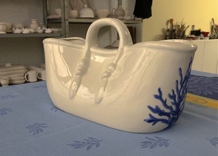 Cesta de Talheres com Coral na Lateral - Imagem 2